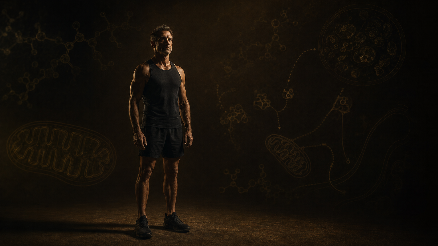 A fit athlete standing in a dark studio, representing the MetFix metabolic health framework